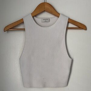 Babaton Ivory Ribbed Tank Top